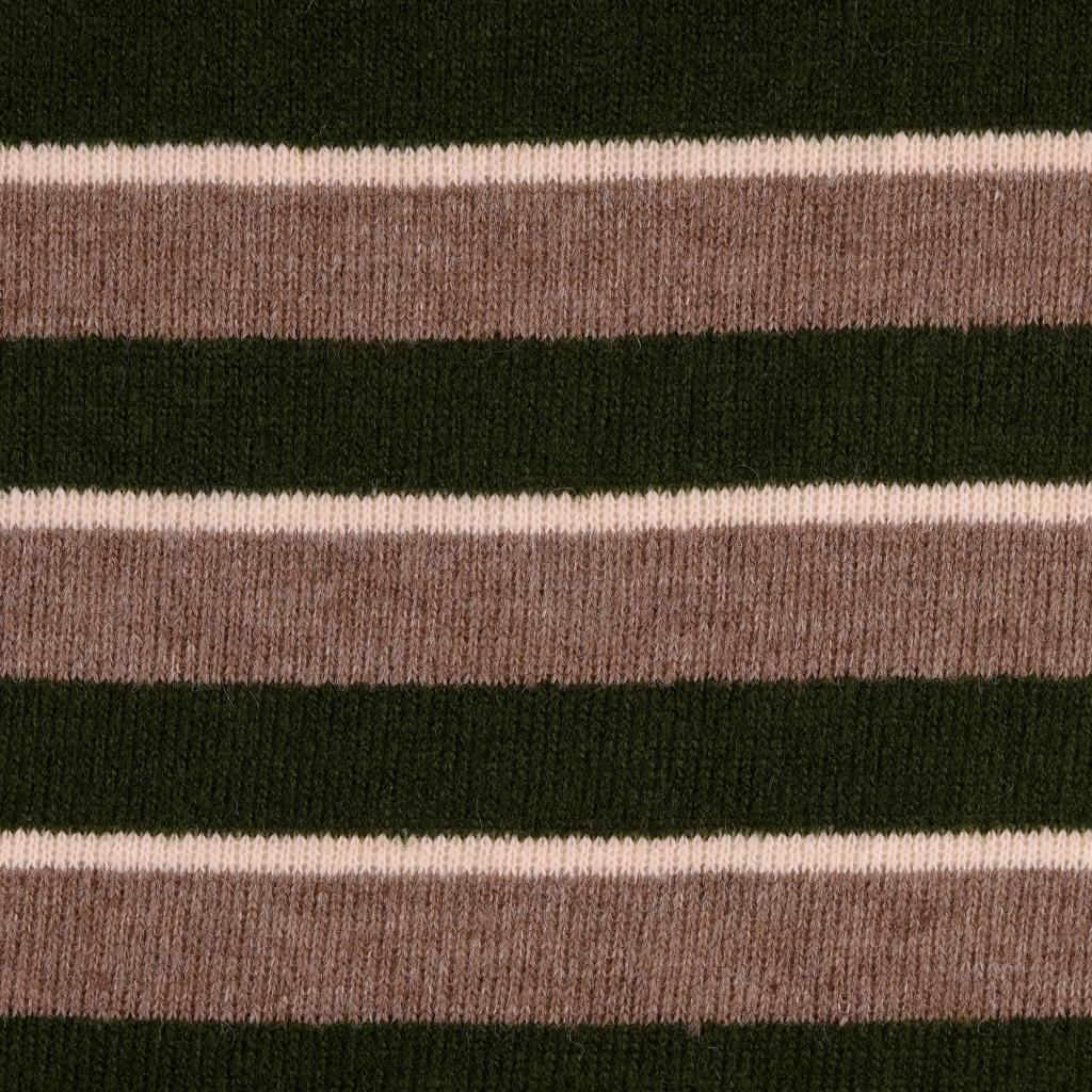 Knitted Wool Stripes - Olive/Offwhite