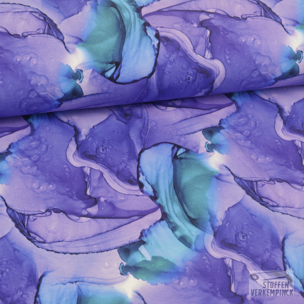 French Terry digital Marbeled Blue/Purple