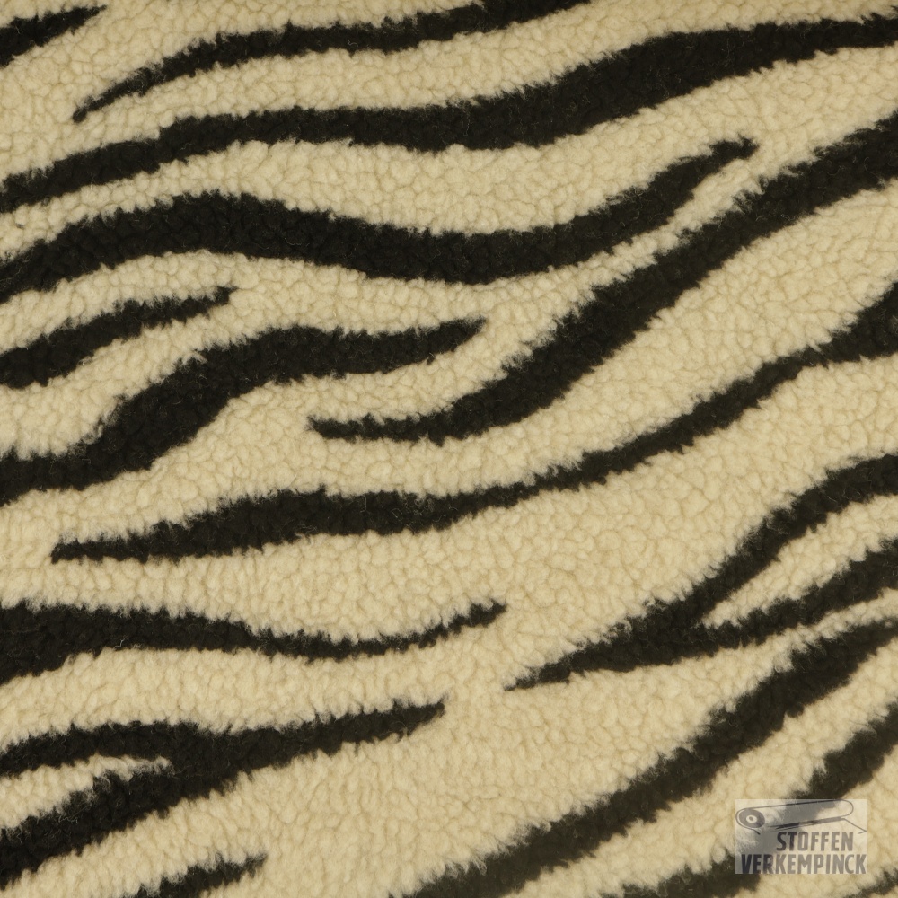 Curly Fur Zebra Black/Ecru
