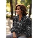 Stretch Magnolia Little Flowers Black
