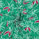 Stretch Magnolia Modern Flowers Green