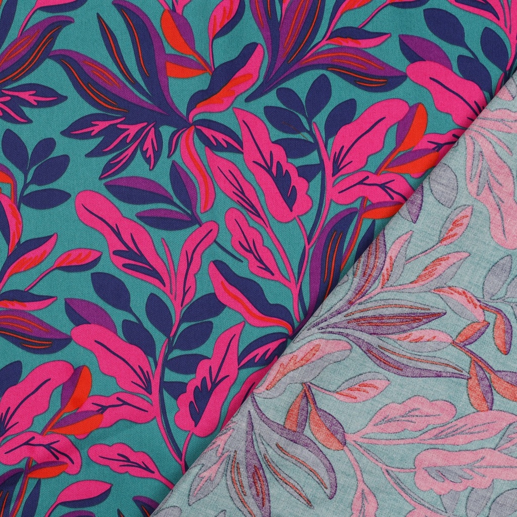 Cotton Satin Lush Leaves Nerida Hansen