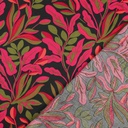 Cotton Satin Lush Leaves Black Nerida Hansen