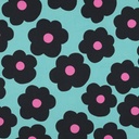 Fine Poplin Big Flower Nerida Hansen Sea Blue