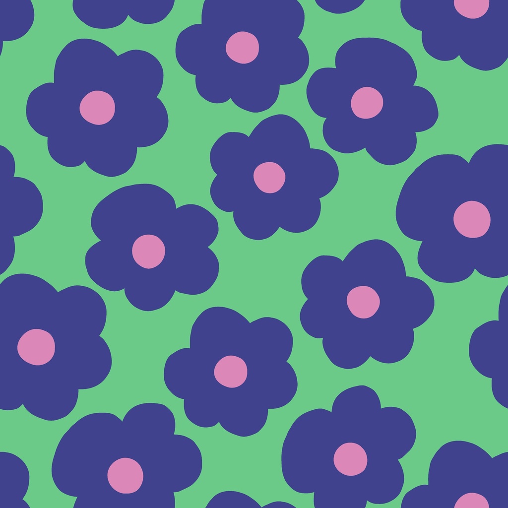 Fine Poplin Big Flower Nerida Hansen Lime