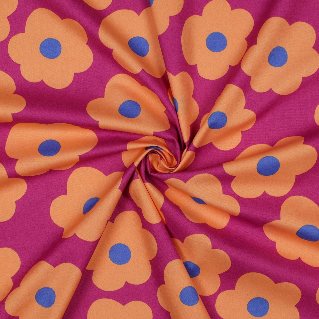 Fine Poplin Big Flower Nerida Hansen Magenta