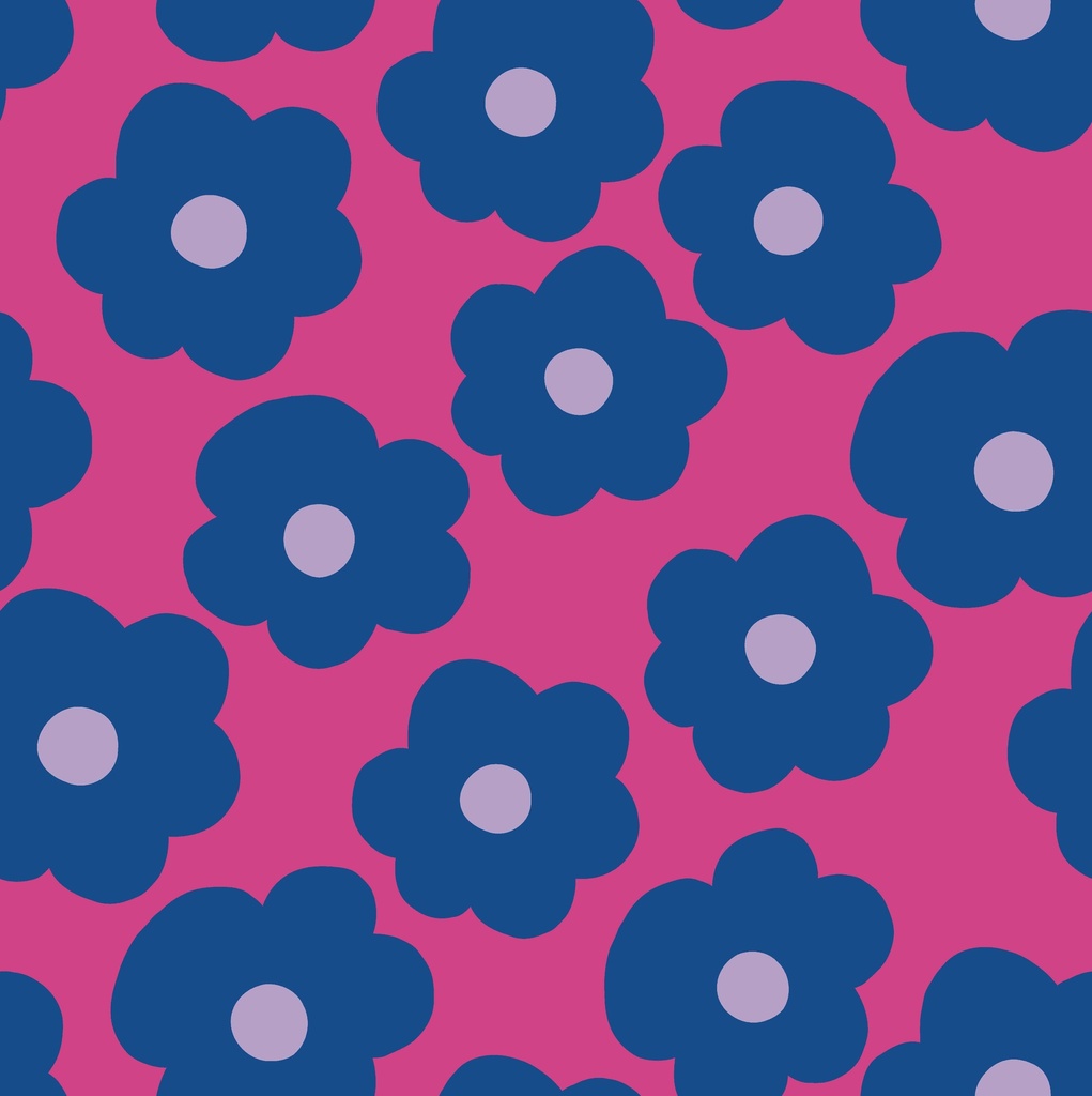Fine Poplin Big Flower Nerida Hansen Bright Pink