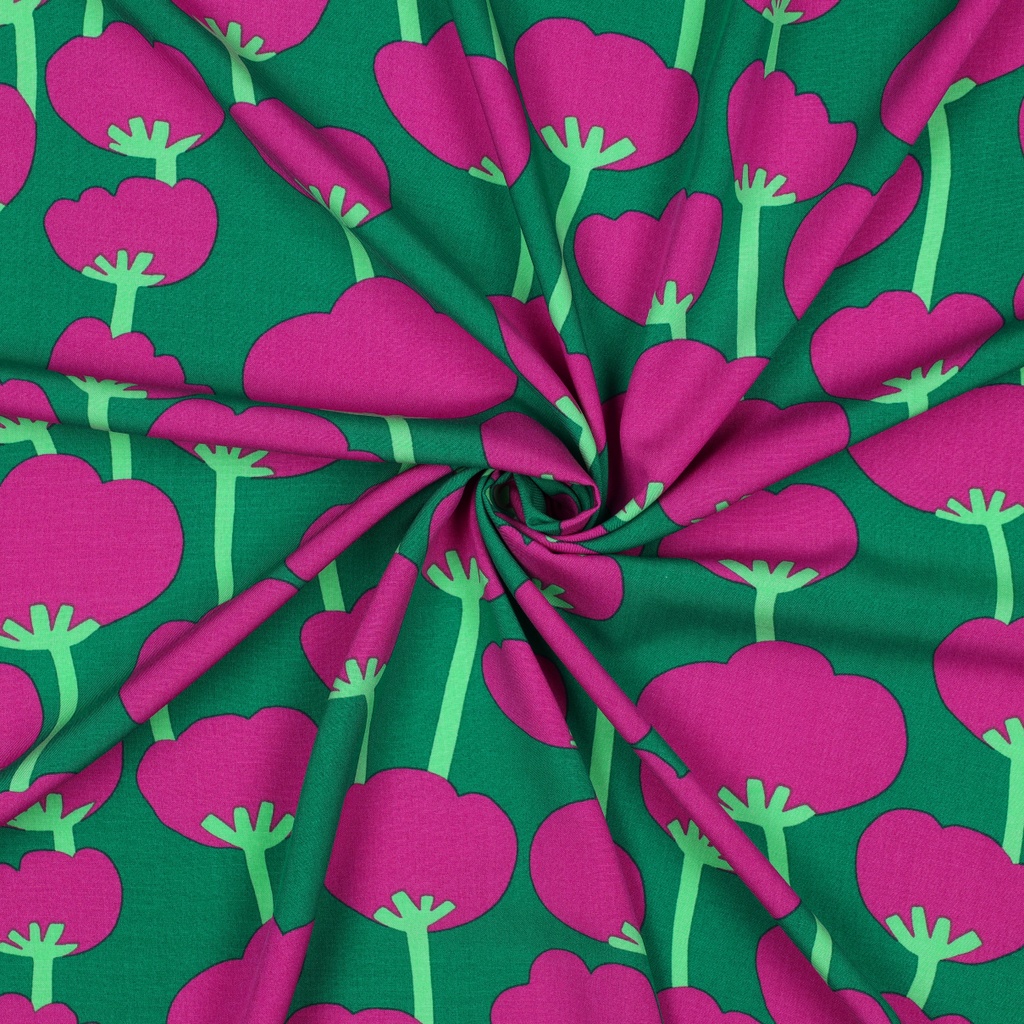 Lenzing Ecovero Poppies Nerida Hansen Dark Green