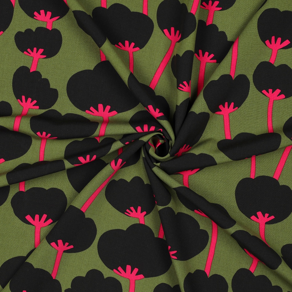 Lenzing Ecovero Poppies Nerida Hansen Moss green