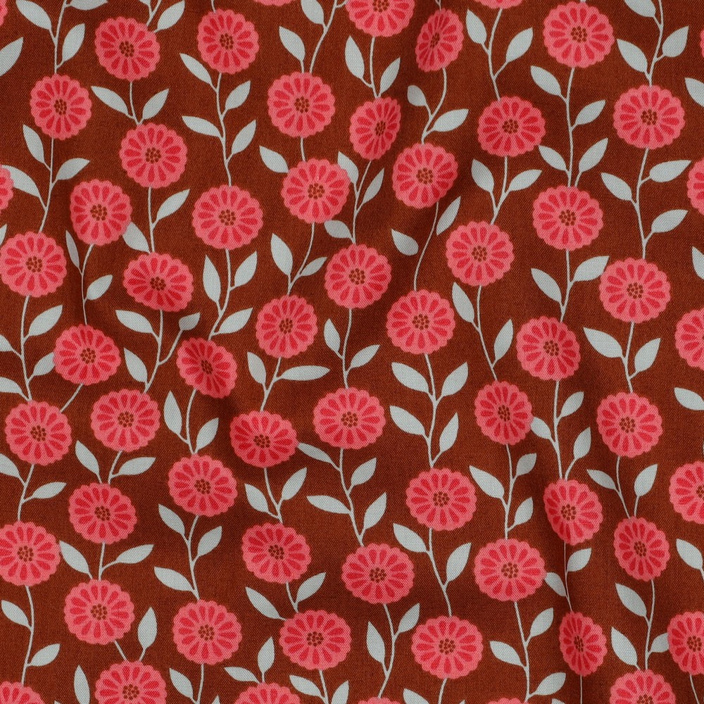 Fine Poplin Flowers Caramel