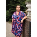Cotton Satin Abstract Navy