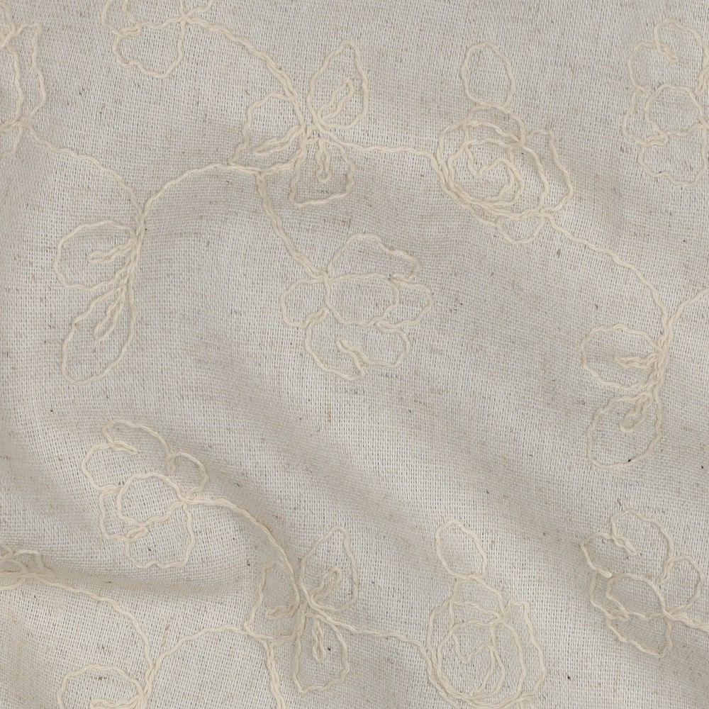 Li/Vi Embroidery Flowers Naturel