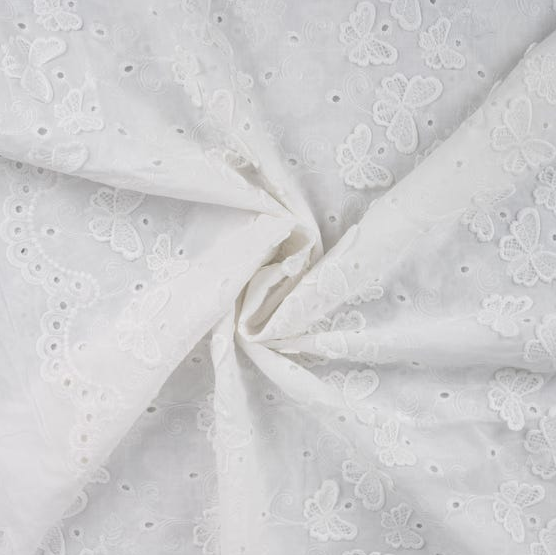 3D Broderie Butterflies White