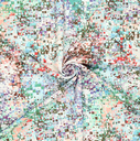 Polyester Stretch Digital Glitches Mint