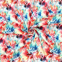 Polyester Stretch digi Painted Flowers Red/Blue
