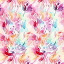 Polyester Stretch digi Painted Flowers Lila/Aqua