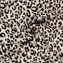 Stretch Twill Polyester Leopard Ecru