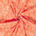 Stretch Cotton Poplin Nice Flower Coral