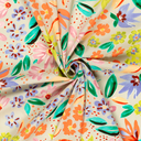 Stretch Cotton Poplin Flowers Sand