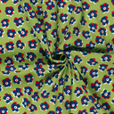 Stretch Cotton Poplin Fine Flowers Green