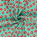 Stretch Cotton Poplin Fine Flowers Jade