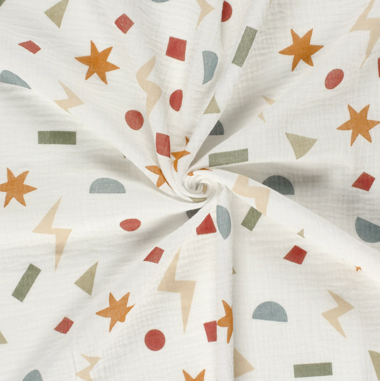 Double Gauze Stars Terra/White