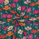 French Terry Floral Green