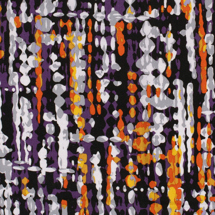 Viscose Twill Spotty Stripes Purple/Black