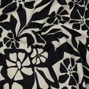 Cotton Viscose Flowers Black/Ecru