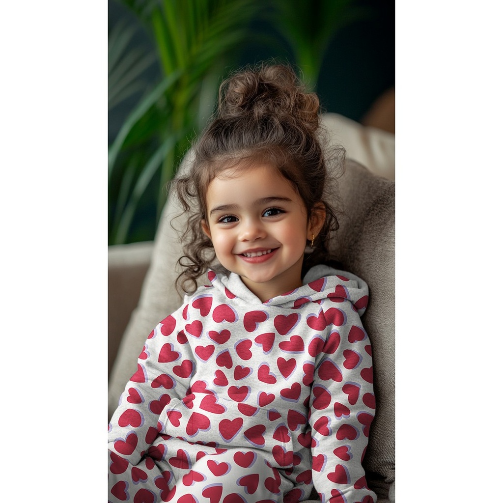 Sweat Melange Red Hearts