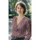 Royal Micro Satin Geometric Purple/Orange