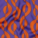 Royal Micro Satin Geometric Purple/Orange