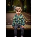 French Terry Dinosaurs Dark Green