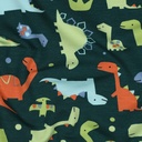 French Terry Dinosaurs Dark Green