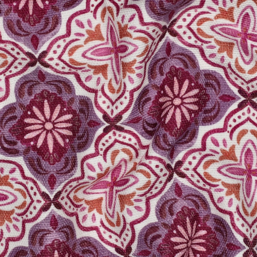 Canvas Slub Digital Ornament Purple/Pink