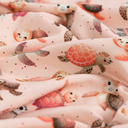 Jersey Katoen Digital Turtles Rose