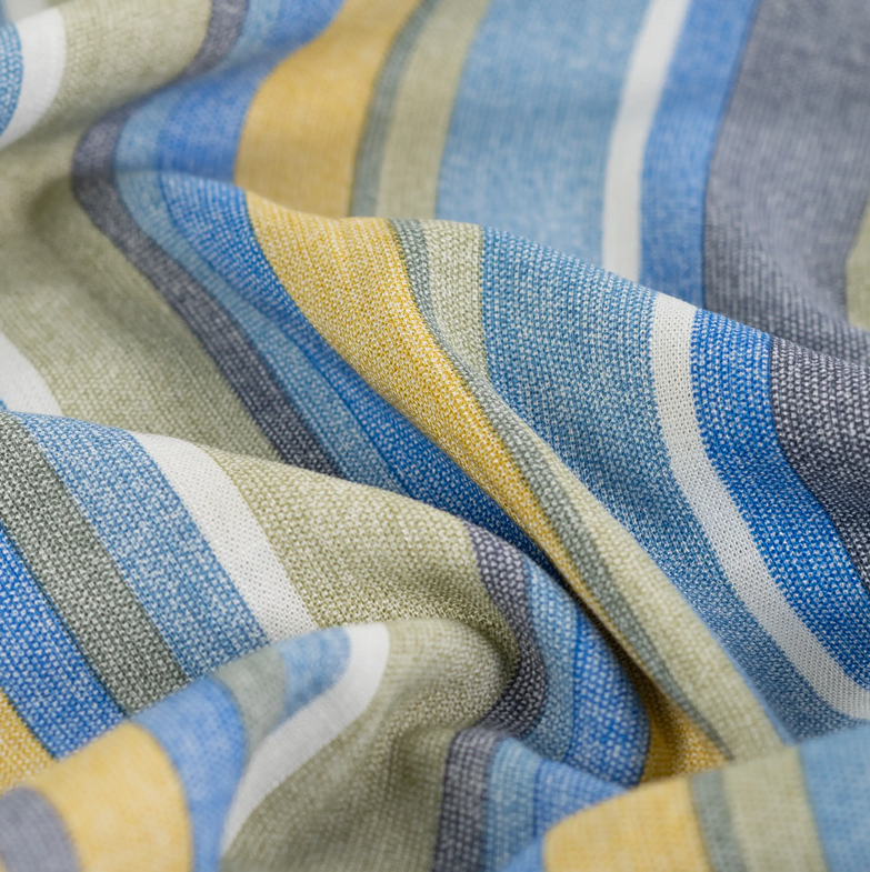 Viscose Slub Stretch Stripes Blue/Yellow