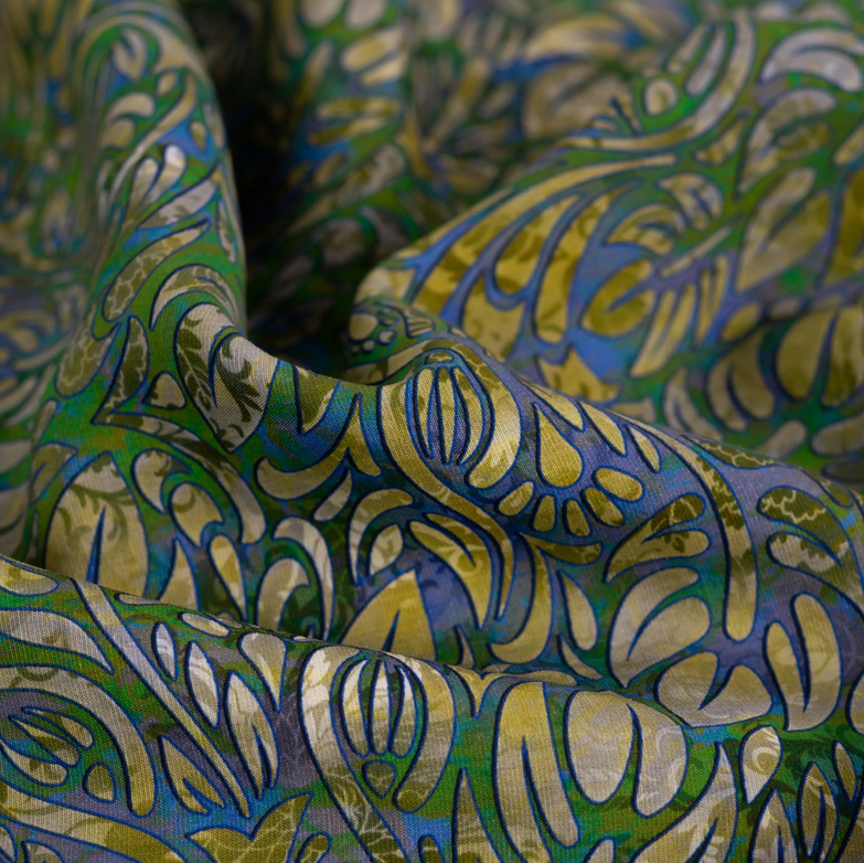 Tencel/Linnen Leaves Green