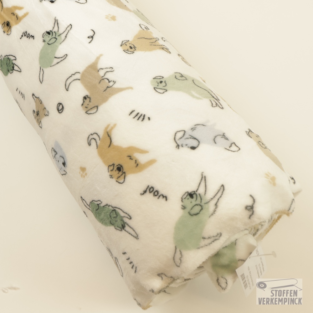 Wellnessfleece Print Dogs - White