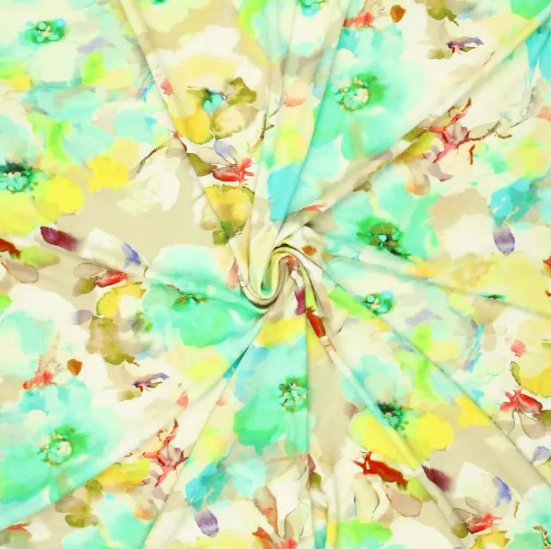 Viscose Jersey Bellisimifiori Jade/Yellow