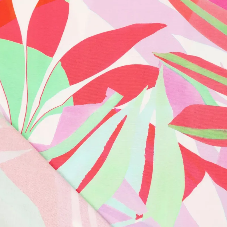 Viscose Stretch Digi Abstact Paradise Pink