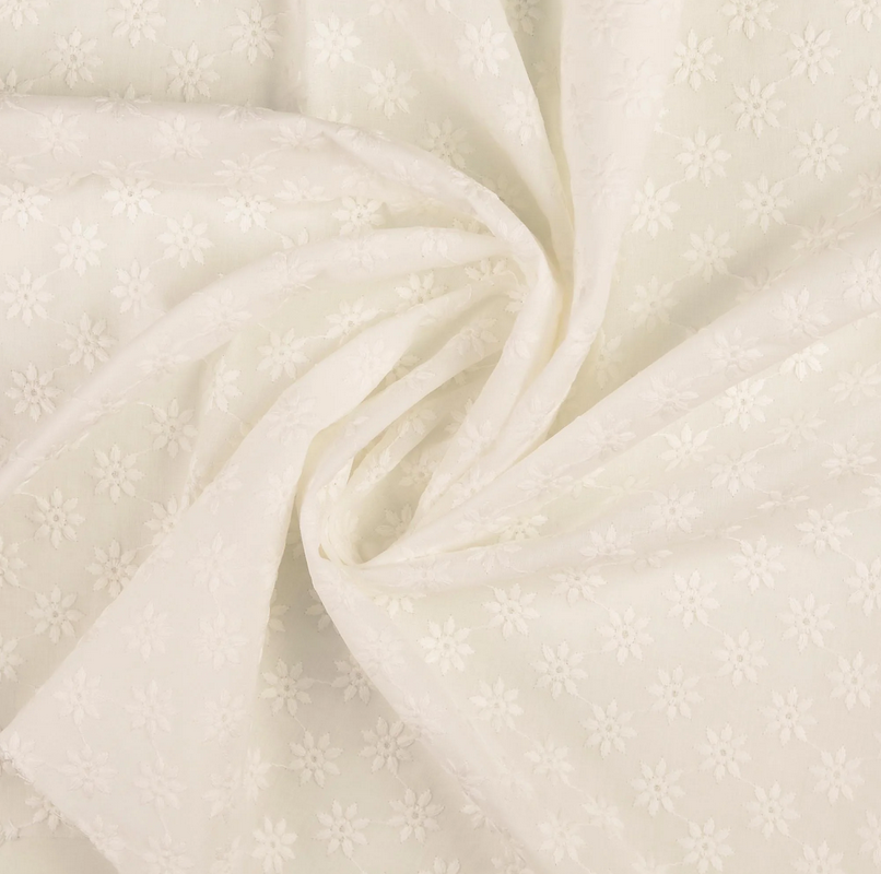 Broderie Katoen  Off White