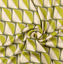 Viscose Satin Digital Geometric Green