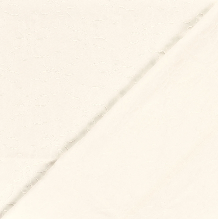 Bamboo Broderie Off White