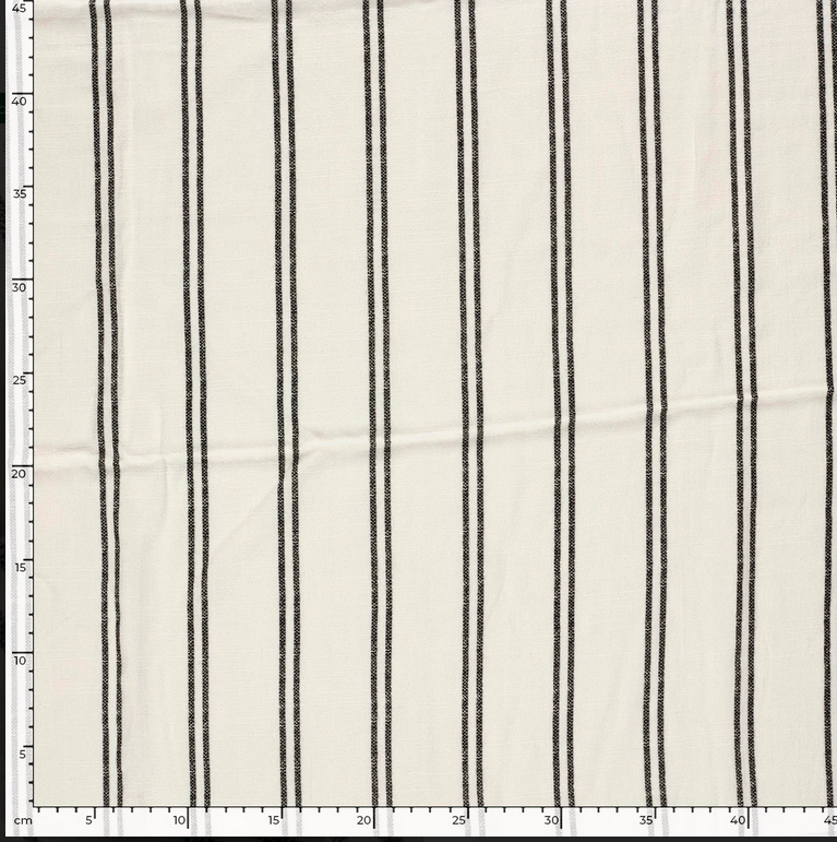 Viscose Linnen Stripes Off White