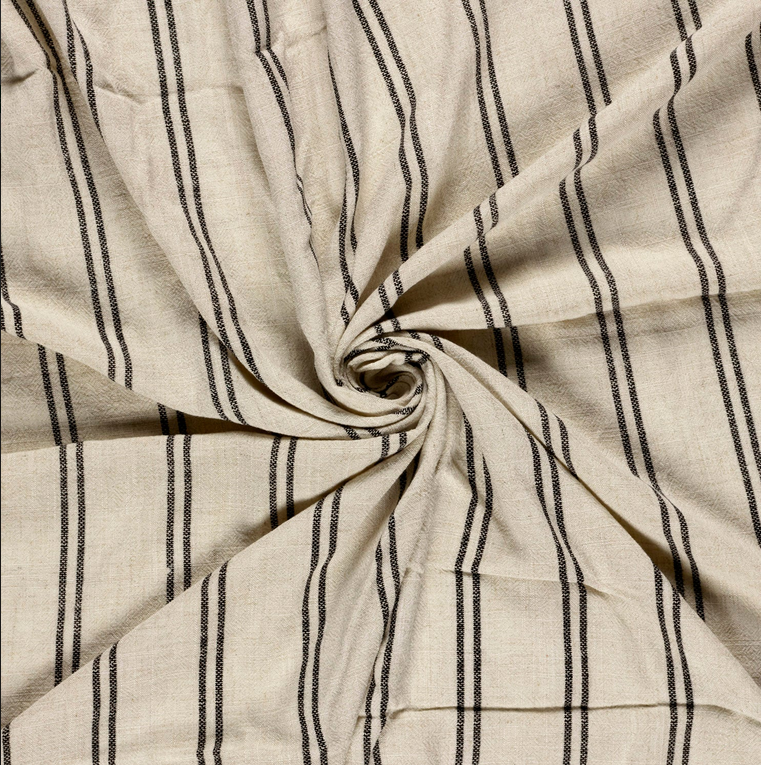 Viscose Linnen Stripes Ecru