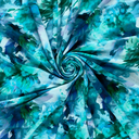 Viscose Jersey Printed Flowers Petrol