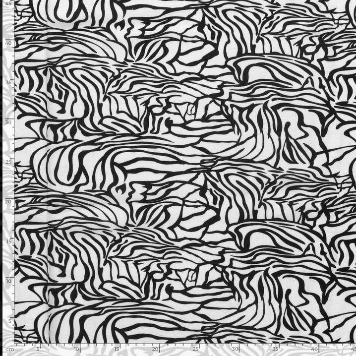 Viscose Linnen Zebra White