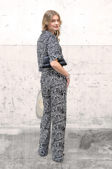 Viscose Linnen Zebra Black