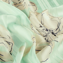 Chiffon Damast big Flower Mint